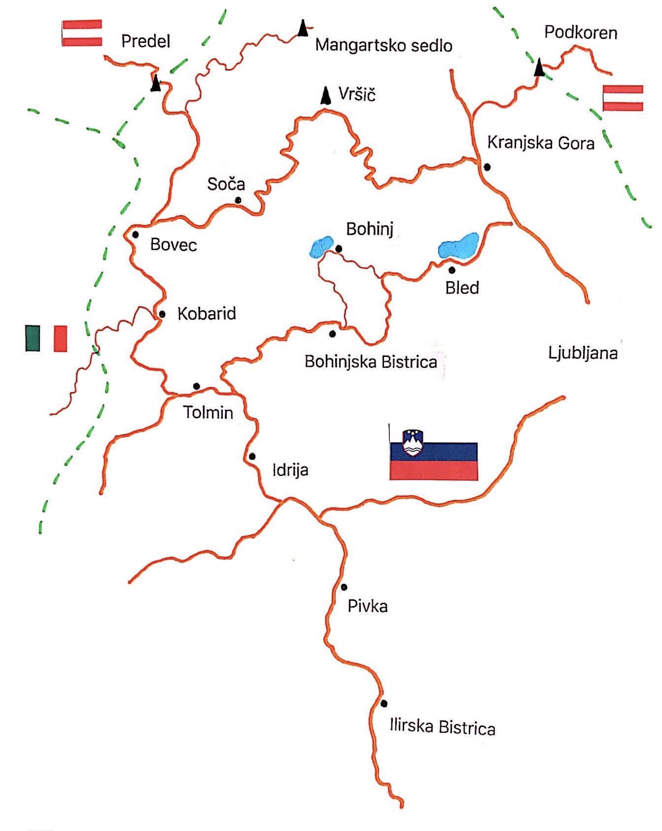 slovenske alpe vrsic karta